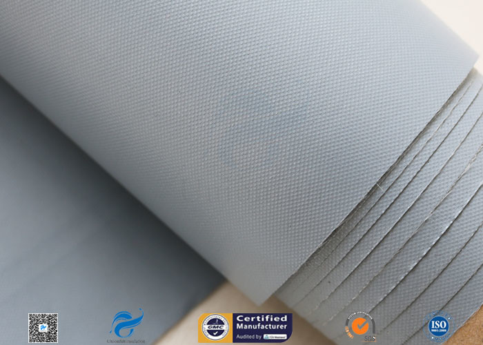 Cheap 0.28mm Grey PVC Coated Fiberglass Clothing Plain Weave For Fireproof Tent for sale