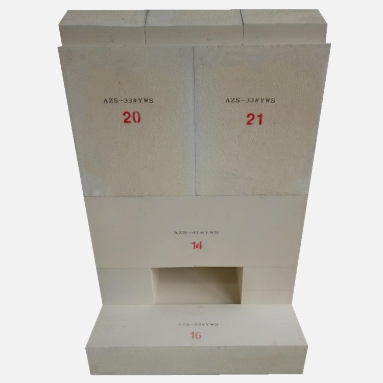 Cheap Fused cast Fused cast AZS Brick Zirconia Corundum brick for Glass Furnace Bottom paving block for sale