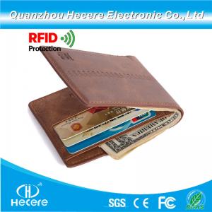 Cheap                  Custom RFID Blocking Front Pocket Genuine Leather Slim Wallet with Money Clip              for sale