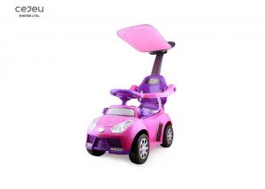 Cheap 3KM/HR Push Along Toy Car 3C Pink Push Along Car Storage Under Seat for sale