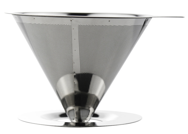 Cheap Durable Pour Over Coffee Filter Cone With Stand , Metal Coffee Dripper for sale
