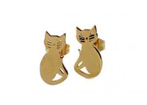 Cheap Non - Deformation Small Stud Earrings , Stainless Steel Cat Earrings for sale
