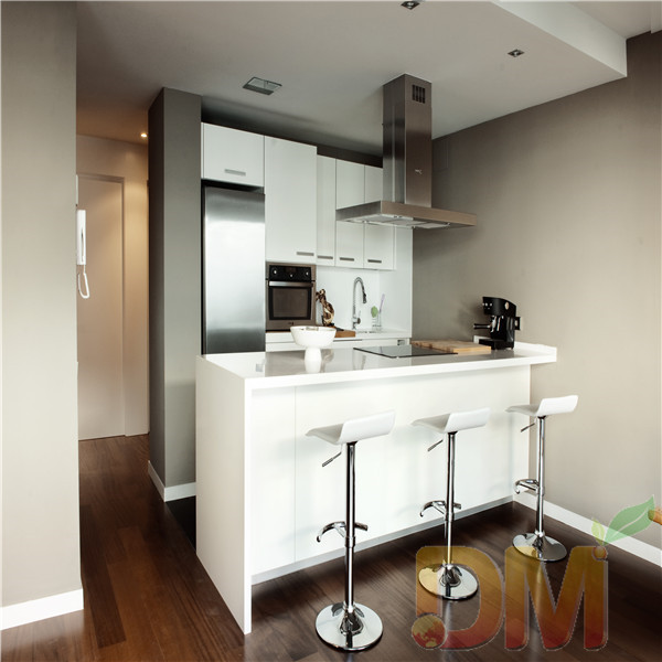 Cheap High Gloss Kitchen Cabinet White Color Kitchen Cupboard for sale
