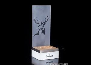 Cheap Bottle Glenfiddich Whisky Plint For Single / Multiple Metal Frame Wood Acrylic Base Bottle Glorifier for sale