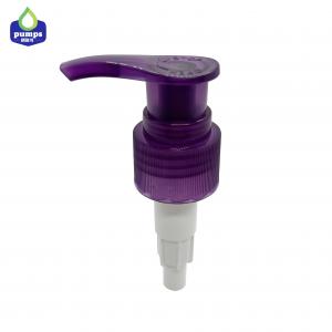 Cheap Plastic purple color  pump dispenser  for gel bottle 24/410 size 2cc dosage can delivery soon for sale