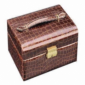Cheap PU/PVC Jewelry Box in Fashionable Design, Made of MDF, Various Colors and Sizes are Available for sale