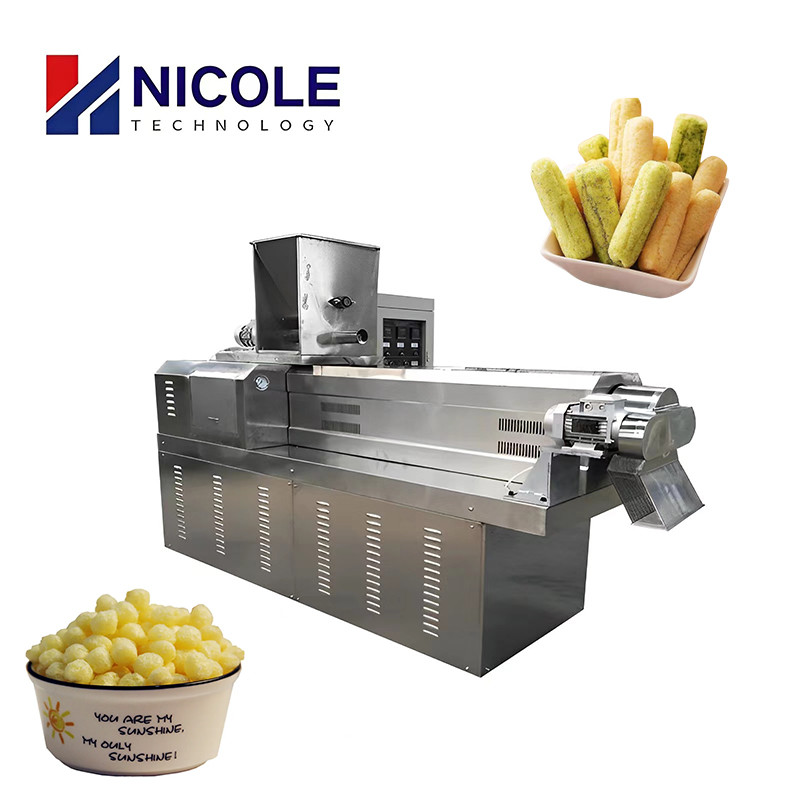 Cheap 380v50hz Corn Puff Production Line Twin Screw Extruded for sale