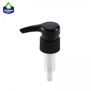 Cheap 28mm Black Lotion Pump , Big Dosage 4cc Ribbed Plastic Liquid Soap Dispenser Pump for sale