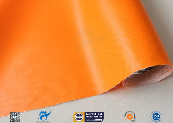 Cheap 0.5mm Orange Silicone Coated Fiberglass Fabric For Thermal Insulation Fire Blanket for sale