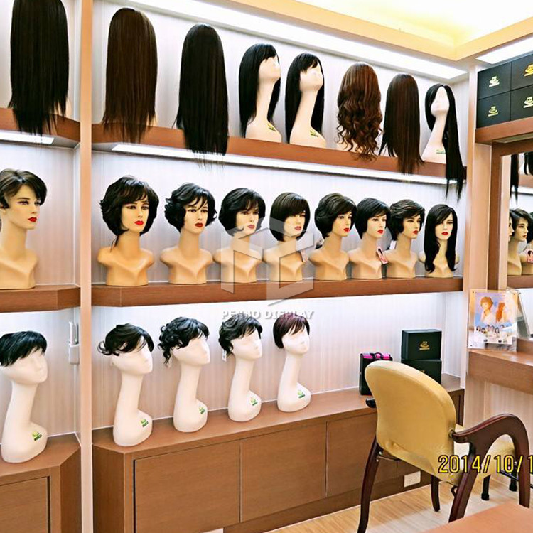 Cheap 9mm Thick MDF Wig Store Display ODM With LED lighting for sale