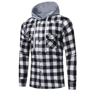 Cheap Latest design custom long sleeve 100%cotton flannel shirts casual men hooded plaid shirts for sale