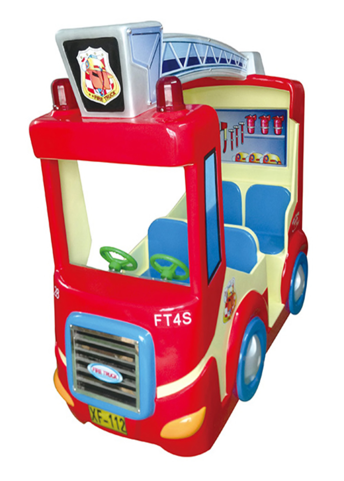 Cheap Popular Coin Operated Amusement Rides Fighting Truck Shape Four Players Capacity for sale