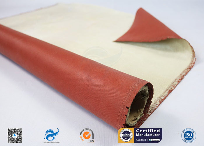 Cheap 96% High Silica Cloth Coated With One Side Red Silicone For Fireproof for sale
