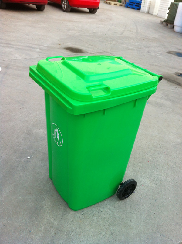 Cheap plastic moving garbage bin with two wheel for sale