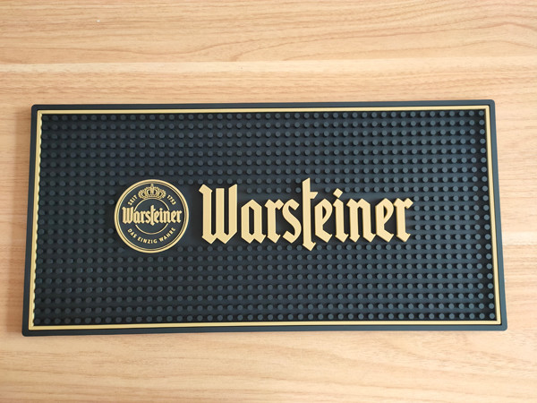 Cheap Non -  Slip Waterproof Rubber Drip Mat Embossed Logo in PMS color PVC Bar Beer Service Mat Wholesale for sale