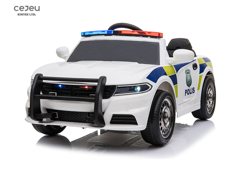 Cheap White Plastic Police Ride On 12v With Speaker 3 Speed Adjustable for sale