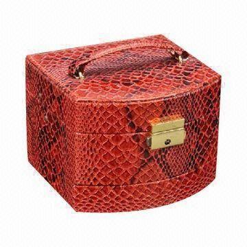Cheap PU/PVC Jewelry Box in Fashionable Design, Made of MDF, Various Colors and Sizes are Available for sale