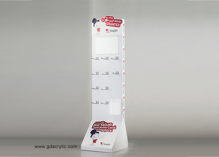 Mobile Phone Accessories Floor Standing Display Stand with Brochure Display and