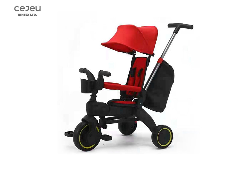 Cheap Plastic Foldable Tricycle Stroller With Mom Bag 91*50*54CM for sale