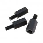 M3 Black Plastic Spacer Washers Male / Female Thread Hex Spacers Standoffs
