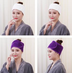 Cheap Custom Logo Microfibre Cotton Purple Headscarf Head Band Salon Towel for sale