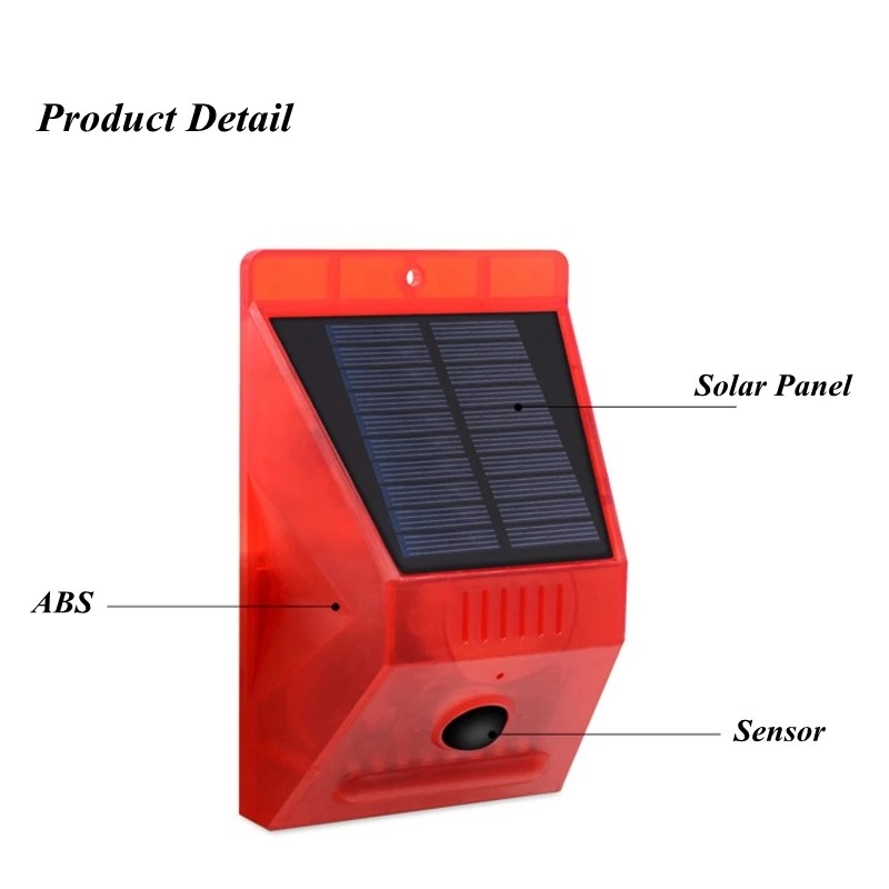 Cheap Solar Alarm Lamp Remote Control Security Alarm Motion Sensor Alarm Siren PIR Motion Sensor Detector For Home Yard for sale