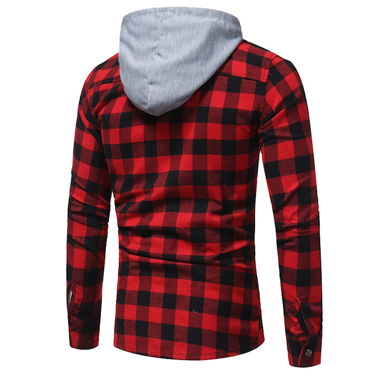 Buy cheap Latest design custom long sleeve 100%cotton flannel shirts casual men hooded from wholesalers