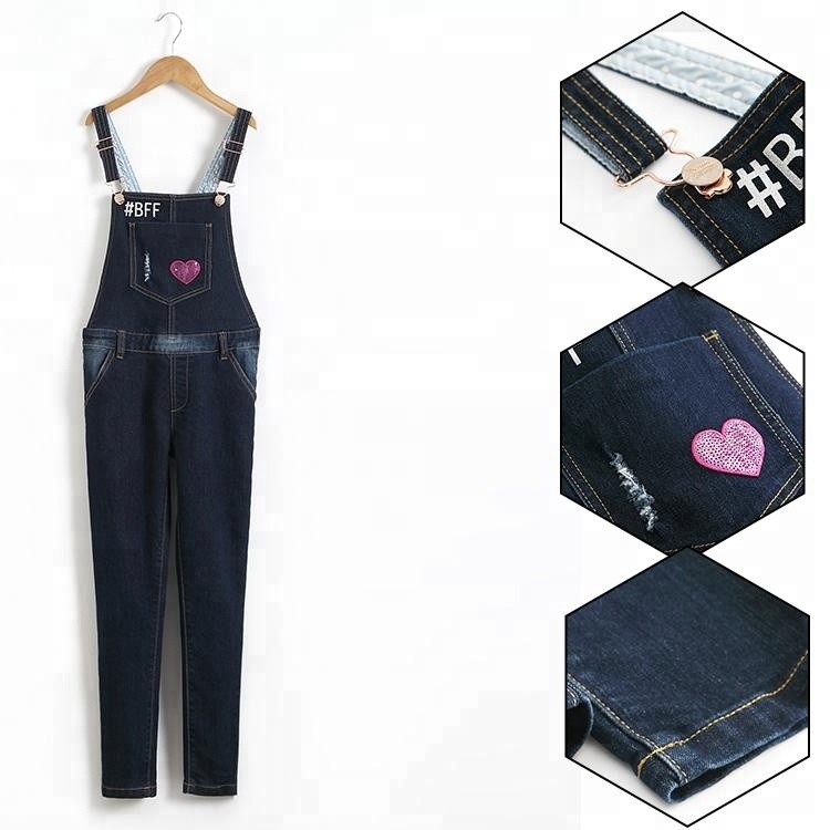 Cheap Trendy Suspender Trousers Jeans Bib Pants Long Section For Student Girls for sale