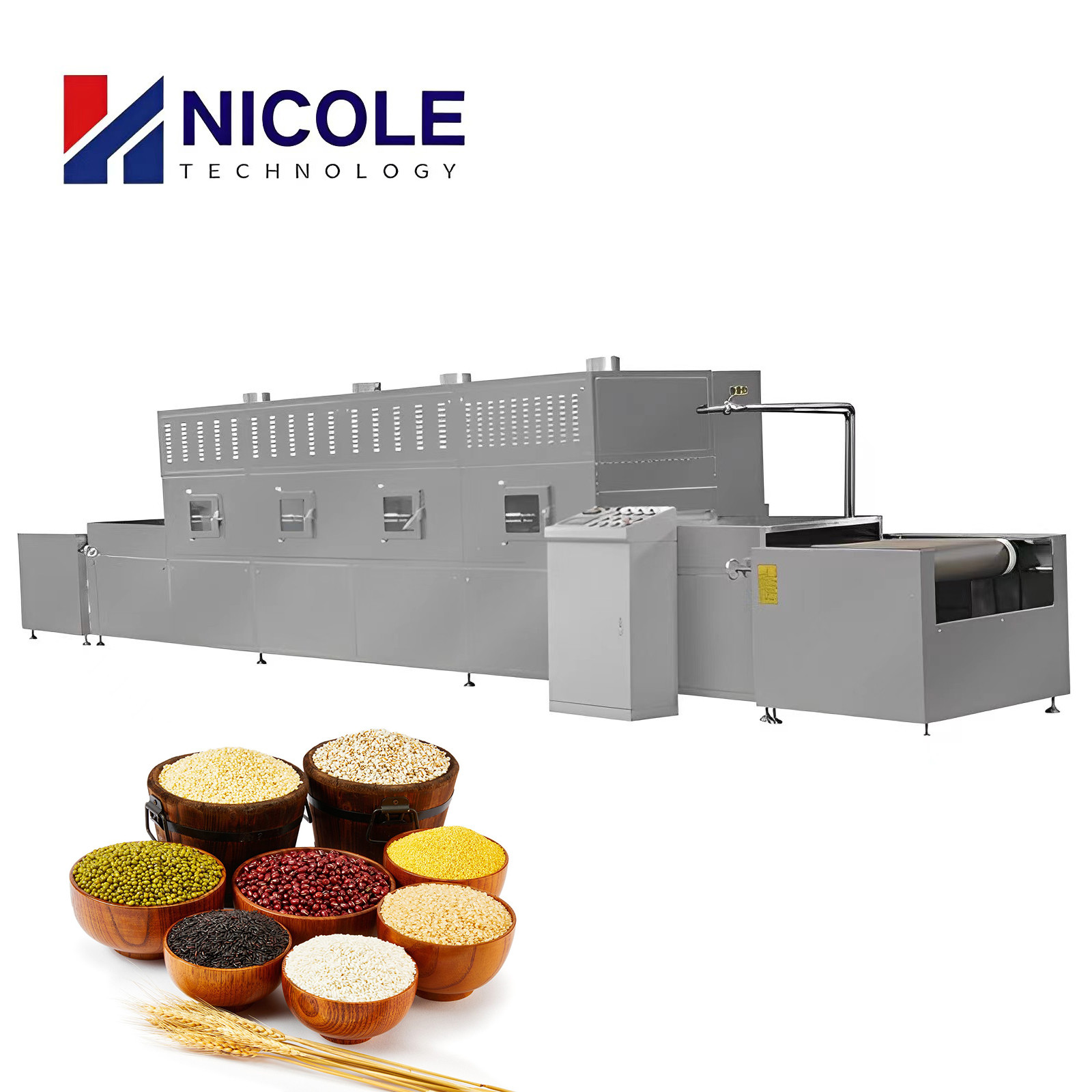 Cheap Plc Industrial Microwave Sterilization Machine Conveyor Belt Type Drying Food for sale