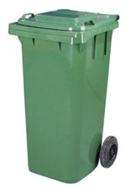 Cheap 120LGarbage bin with 2 wheel in virgin plastic material garbage bin with wheels for sale