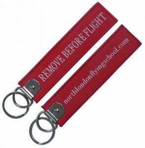 Cheap Red Black Fashion Personalized Fabric Keychains Lightweight Portable for sale