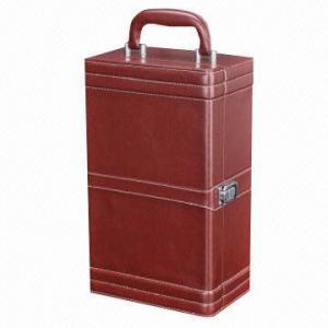 Cheap Leather Wine Box with Wine Accessories, Customized Sizes are Accepted, Made of MDF Leather for sale