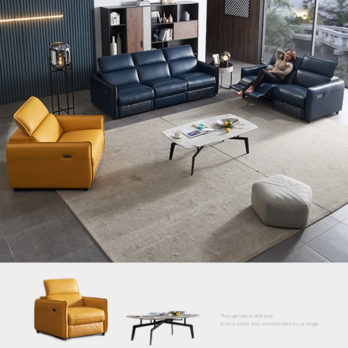 Quality Italian-Style Sofa Electric Multi-Function Modern Combination Furniture Luxury Three-Seat In-Line Sofa Combination wholesale