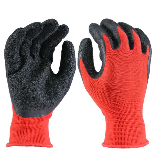 Quality 13Gauge Polyester Liner Latex Crinkle Palm Coated Work Gloves wholesale