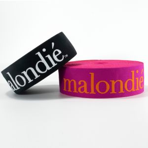 Embossed weaving custom soft embossed jacquard brand logo elastic webbing waistband for clothing