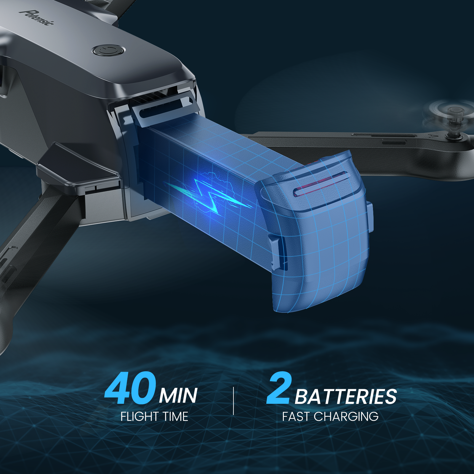 P4 Foldable RC Drone with FPV 1080P HD Camera and Dual Batteries