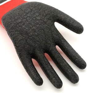 13Gauge Polyester Liner Latex Crinkle Palm Coated Work Gloves