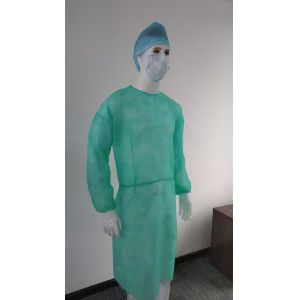 Cheap PP PE SMS CPE Disposable Surgical Gowns Level 1 2 3 Isolation Gown With Knitted Cuff for sale