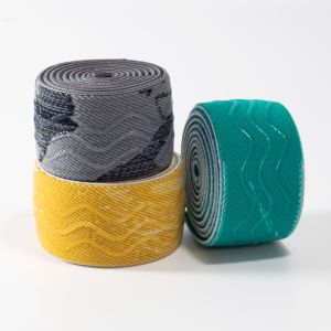 Customized non slip transparent wave silicone gripper elastic band tape for