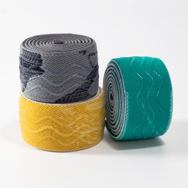 Customized non slip transparent wave silicone gripper elastic band tape for