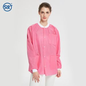 S&J Disposable Nowoven ladys lab jackets hospital disposable lab jacket
