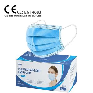 White list S&J Factory CE approved China medical mask supplier Type IIR 3ply