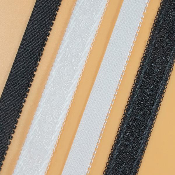 10mm picot edge elastic high elastic nylon teeth trimming jacquard pattern bra