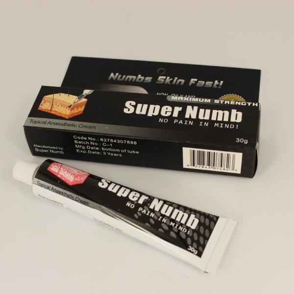Quality 30g Super Numb Anesthetic Skin Numbing Cream Skin Fast Lidocaine B.P. 5% wholesale