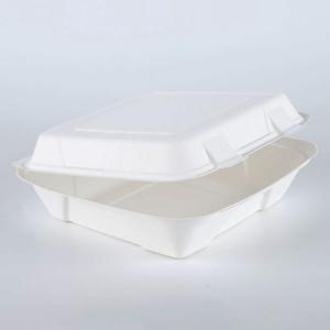 Biodegradable Disposable Clamshell Take Out Containers Bagasse And Bamboo Pulp