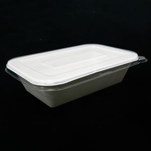 Bagasse Biodegradable Disposable Tray With Lid 950ml Takeout Tableware
