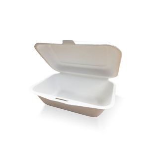 Disposable biodegradable food container clamshell, meal box