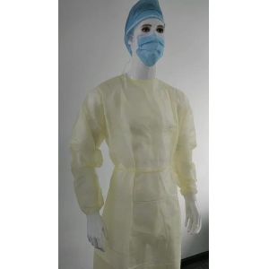 25g Impermeable Isolation Gown Disposable PPE Gowns For Sale Polyethylene Coated