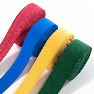 Stock solid color foldover elastic band for headband hair bow soft elastic bias