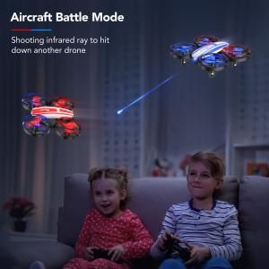 A21 Mini RC Racing Drones Set for Kids, 2 Pack IR Battle Drone with LED Lights